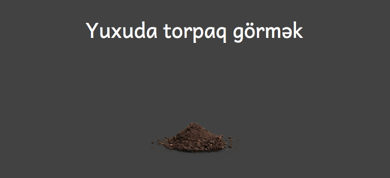 Yuxuda torpaq gormek